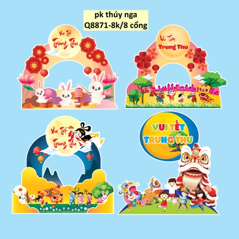 Combo 8 cổng cắm giấy chủ đề trung thu.