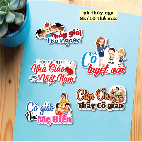 Set 10 thẻ mix mẫu chủ đề nhà giáo việt nam 20.11.