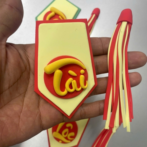 Set đất nặn-CHỮ TÀI và dây (màu ĐỎ VÀNG) - kèm dây.