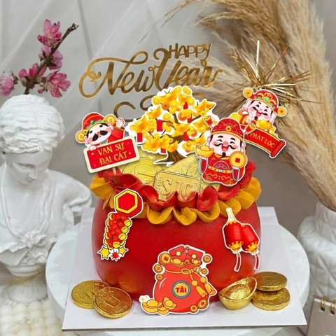 Combo 2 set giấy tết - THẦN TÀI, cây tiền, tràng pháo.