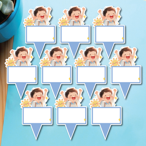 Set 50 thẻ giấy có chân cắm-bé TRAI mặt trời.