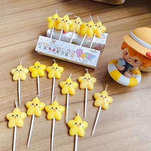 Vỉ 5 nến ngôi sao vàng kute.