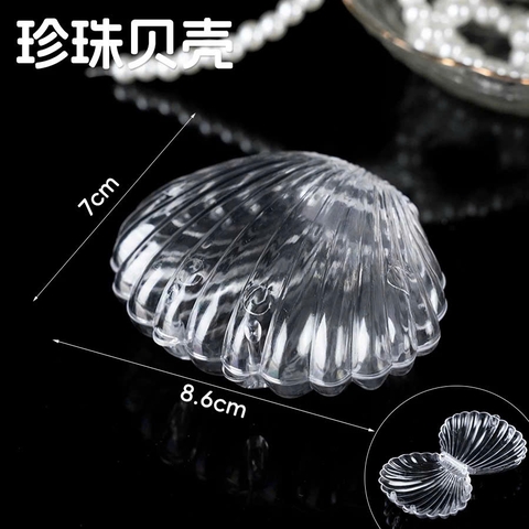 Vỏ sò nhựa kích thước 4.5x9cm -TRẮNG TRONG.