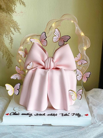 Dải ruybang có kèm đèn -HỒNG (KT 5.5cm x 85cm).