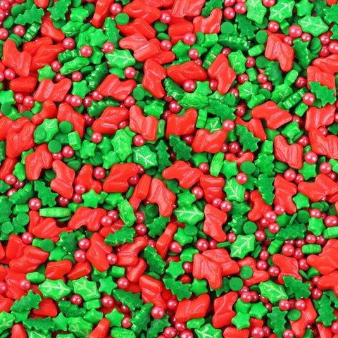 Cốm noel mix 2 màu xanh đỏ -túi 100gam.