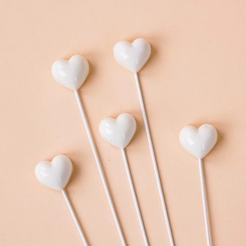 Set 5 cây tim nhựa-MÀU TRẮNG.
