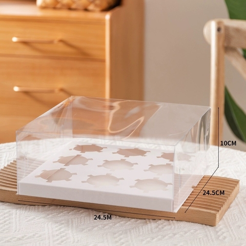set 10 Hộp cupcake trong (9 lỗ).
