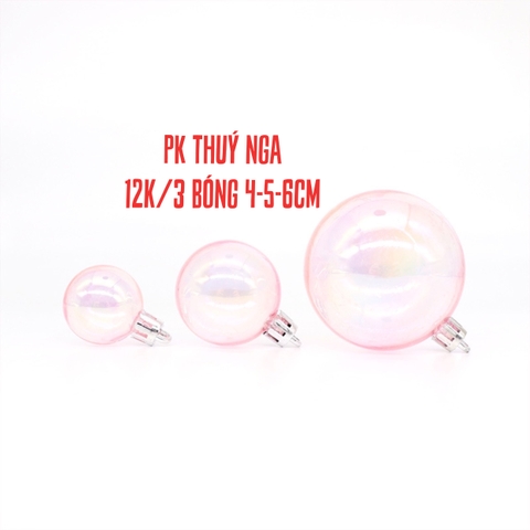 Set 3 bóng nhựa màu hồng (4-5-6cm).