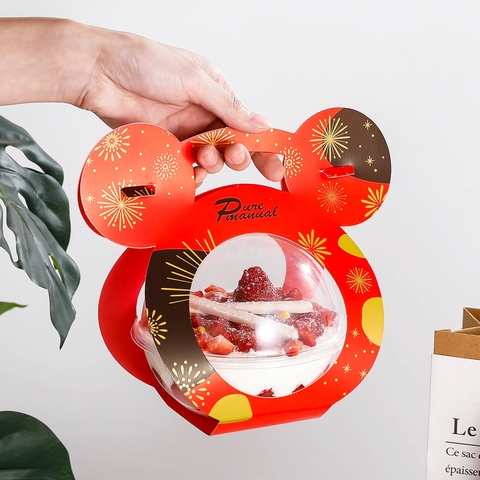 Set 50 Hộp nhựa hình cầu đk 12.5cm (kèm túi giấy).