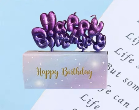 Nến HPBD (Happy birthday) màu tím.
