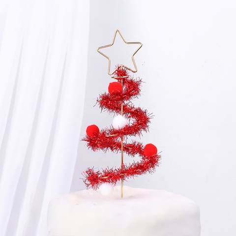 Cây thông Noel 3D sắt -đỏ.