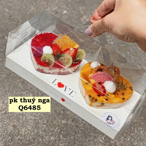 Set 5 hộp + đế + Khuôn nhựa 2 trái tim.
