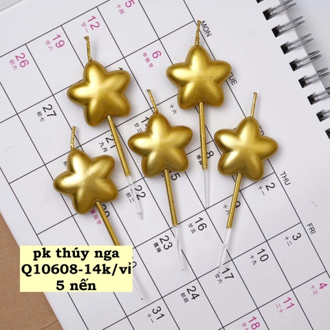 Vỉ 5 nến ngôi sao (mạ vàng).