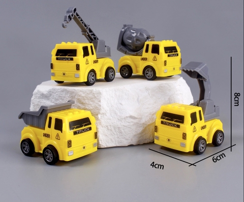 Set 4 xe công trình VÀNG mẫu mới (nhựa).