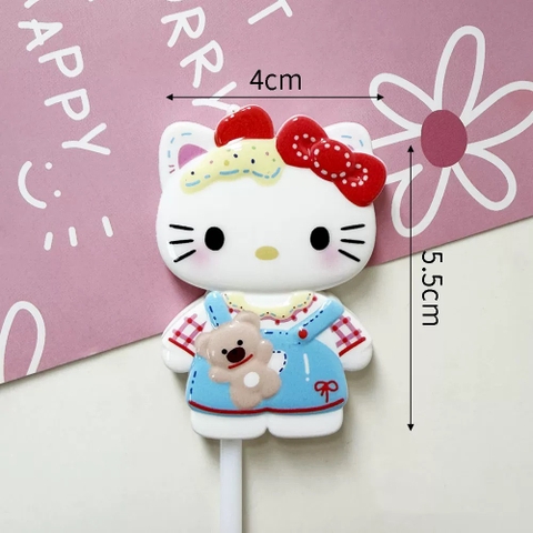 Tượng nhựa dẻo - KITTY đeo túi gấu.