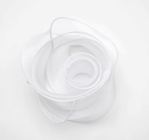 Ruybang voan (khổ 4cm x 10m) - TRẮNG (có lõi).