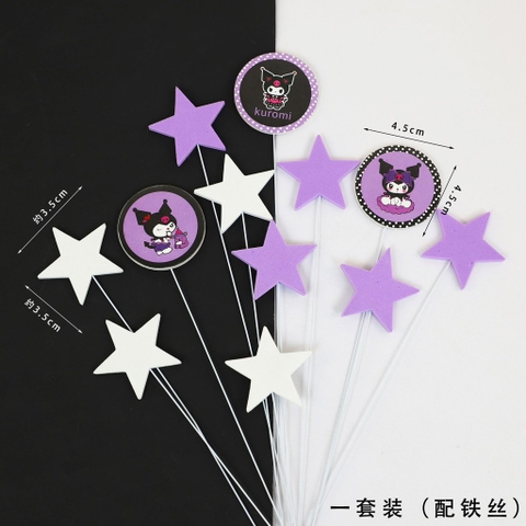 Bộ cắm xốp hình ngôi sao và kuromi.