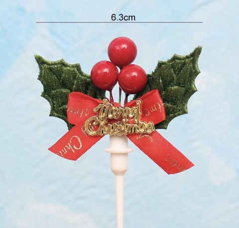 Set 10 NƠ chuông NOEL-LÁ XANH ĐẬM.