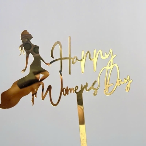Set 10 mica Women's day và cô gái váy dài-VÀNG.