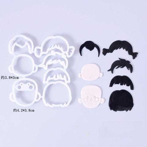 Set khuôn nhấn 7 chi tiết Bé Trai - Bé Gái + mặt + tóc.