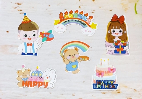 Combo 2 set giấy BÉ TRAI GÁI và bánh sinh nhật.