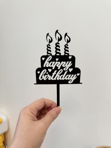 Set 10 mica hình BÁNH 2 TẦNG -MÀU ĐEN.