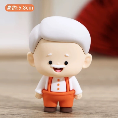 Tượng silicon loại dày - cụ ông áo trắng quần màu cam.