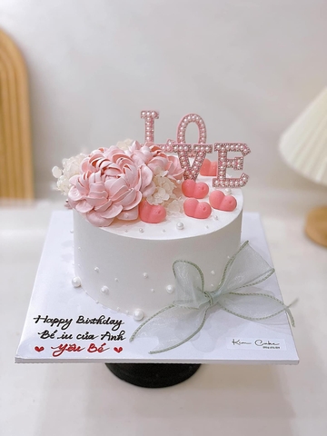 Set 5 chữ LOVE gắn hạt-HỒNG  (size to 4.5cm).