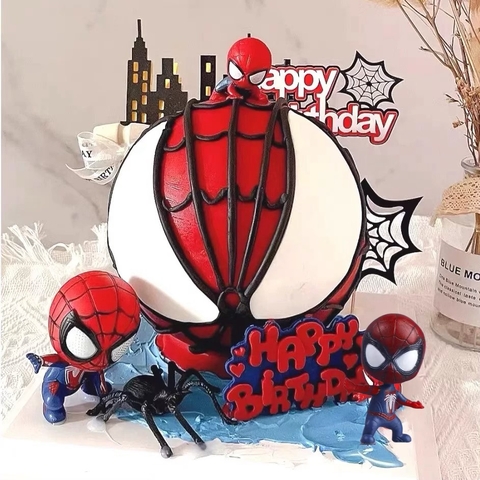Bộ tượng nhựa đặc- 5 người nhện chibi.