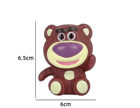 Tượng gấu DÂU SIZE NHỎ-NGỒI (kt 7 cm).