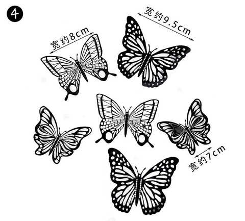 Set 12 bướm giấy mới-MÀU ĐEN.