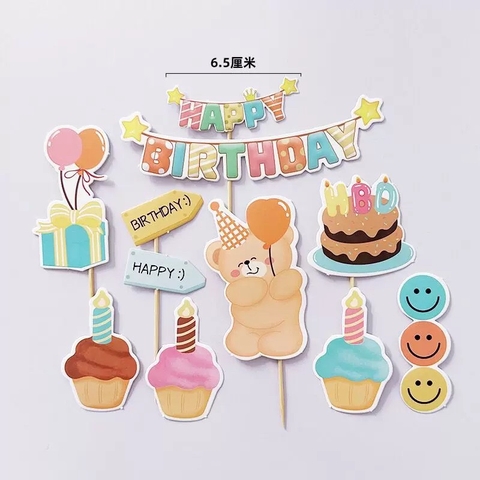 Combo 10 set giấy gấu happy birthday.