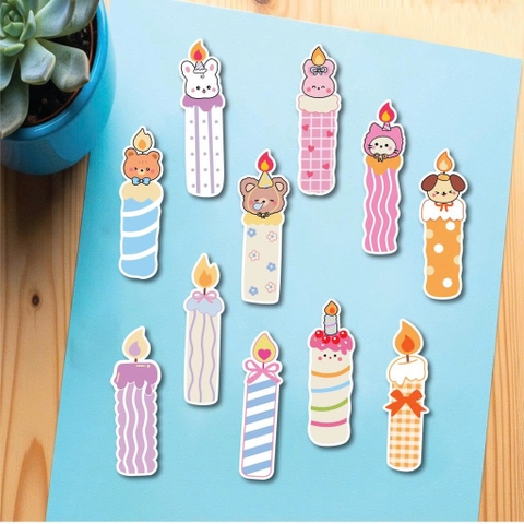 Combo 5 set giấy - nến kute con vật (60 cây cắm hình nến).