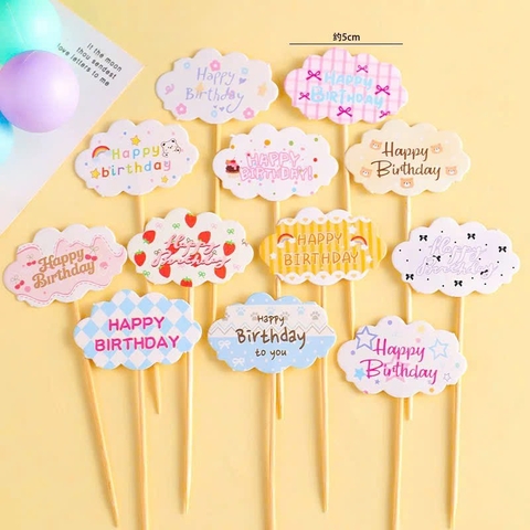 Set 60 thẻ giấy HPBD -  hinh mây mix sắc màu (mẫu mới).