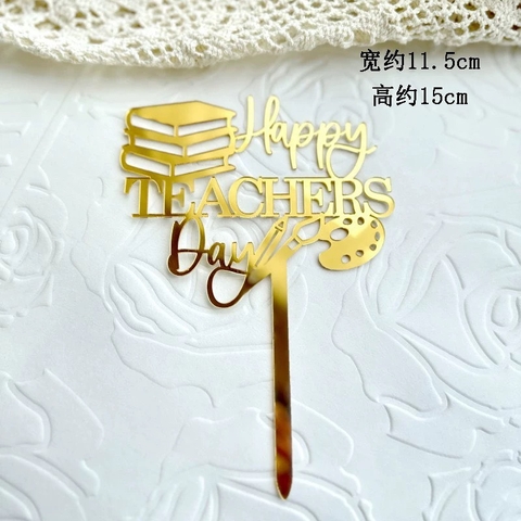 Set 10 Mica Happy Teacher's day gắn hình quyển sách.