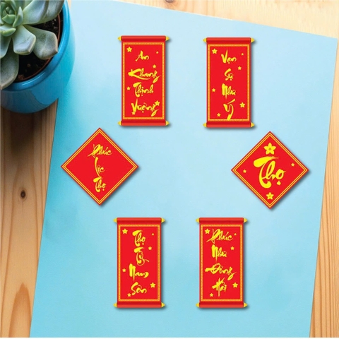 Combo 10 set câu đối chữ Thọ giấy.