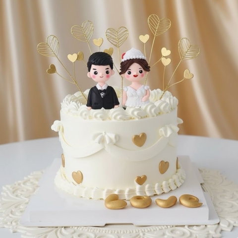 Cành màu vàng - trái tim nhỏ (5 nhánh/cành).