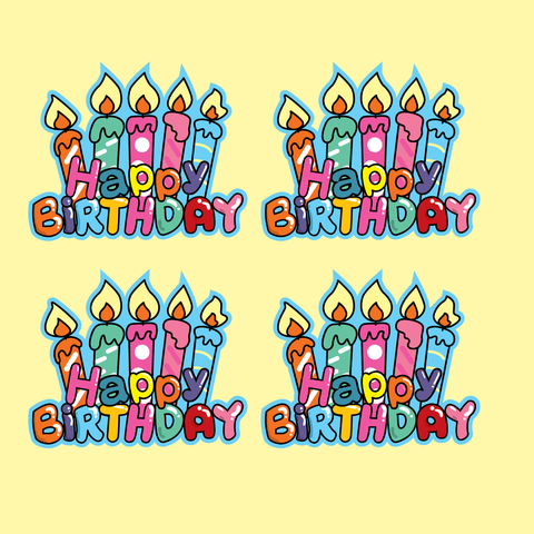 Set 12 chữ giấy HPBD hình nến sắc màu.