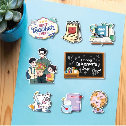 Combo 2 set giấy 20.11 - thầy giáo và 2 học sinh (best teacher ever).