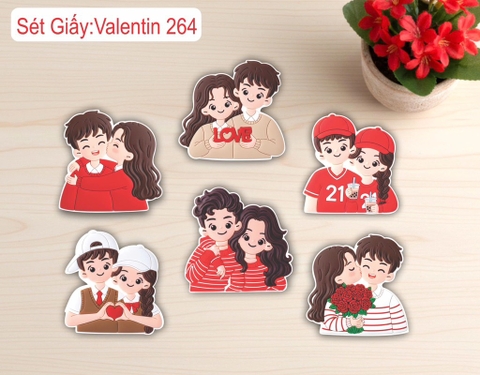 10 set giấy đôi tình yêu HD (6 đôi/set) (valentine 264).