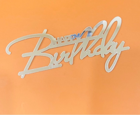 Set 10 mica HPBD mẫu mới M5  (chữ B siêu to và chữ HAPPY in hoa nhỏ)-BẠC.