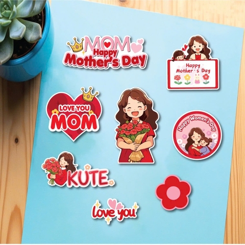 10 set giấy -Mẹ áo đỏ ôm hoa (SX).