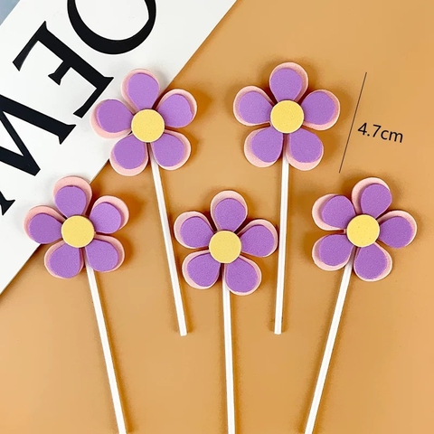 Set 5 hoa xốp 2  lớp -màu TÍM.