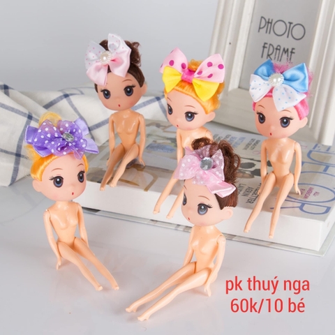 BUPBE-set 10 búp bê không váy chibi mặt mềm 18cm