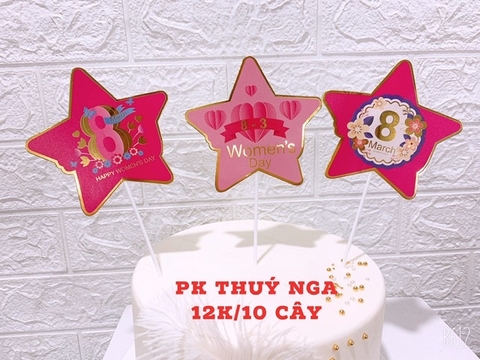 CAM-Set 10 cây cắm women's day (ngôi sao)  (mua 1 tặng 1)