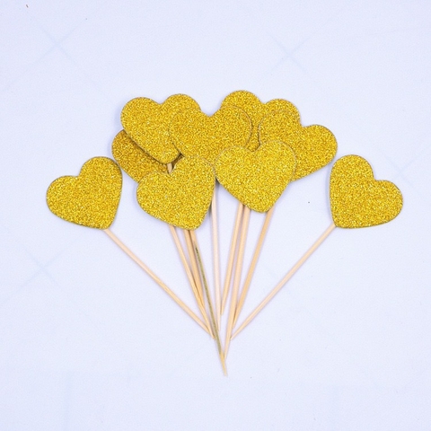 Set 10 cây tim giấy nhỏ-VÀNG.
