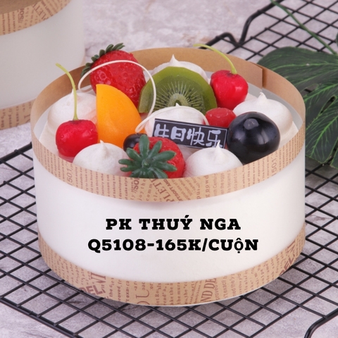 Mica thành bánh viền trắng nâu có chữ (8cm) SALE.