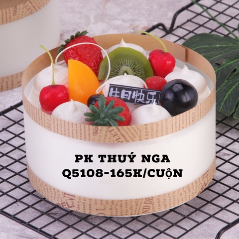 Mica thành bánh viền trắng nâu có chữ (8cm) SALE.