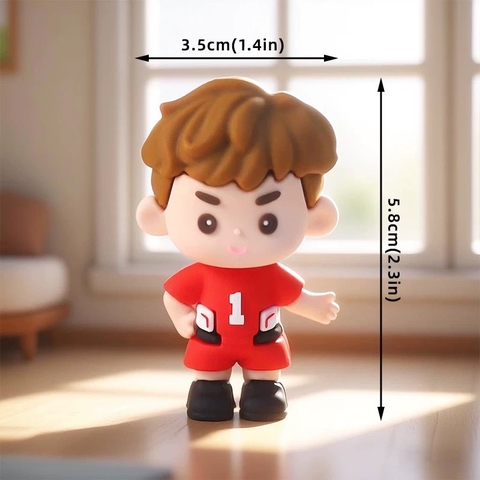 Tượng silicon - bé trai xe đua màu đỏ.