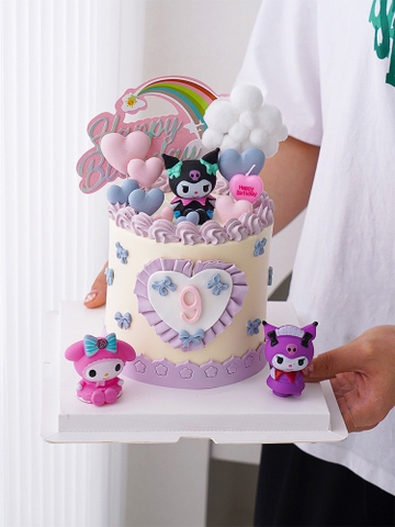 Set 5 tượng  Mèo Melody  KUROMI  (nhựa mềm) SIZE TO.